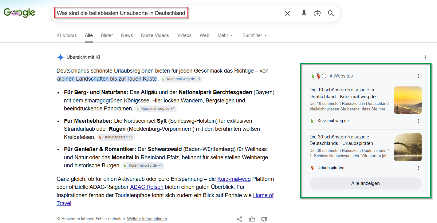 AI Overview von Google.